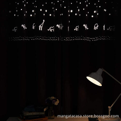 Curtains Cutout Design with Animal for Kids Room